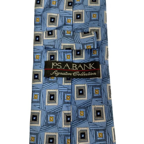 Jos. A. Bank Signature Collection Mens Geometric Blue Silk Tie - Picture 4 of 7